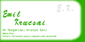emil krucsai business card